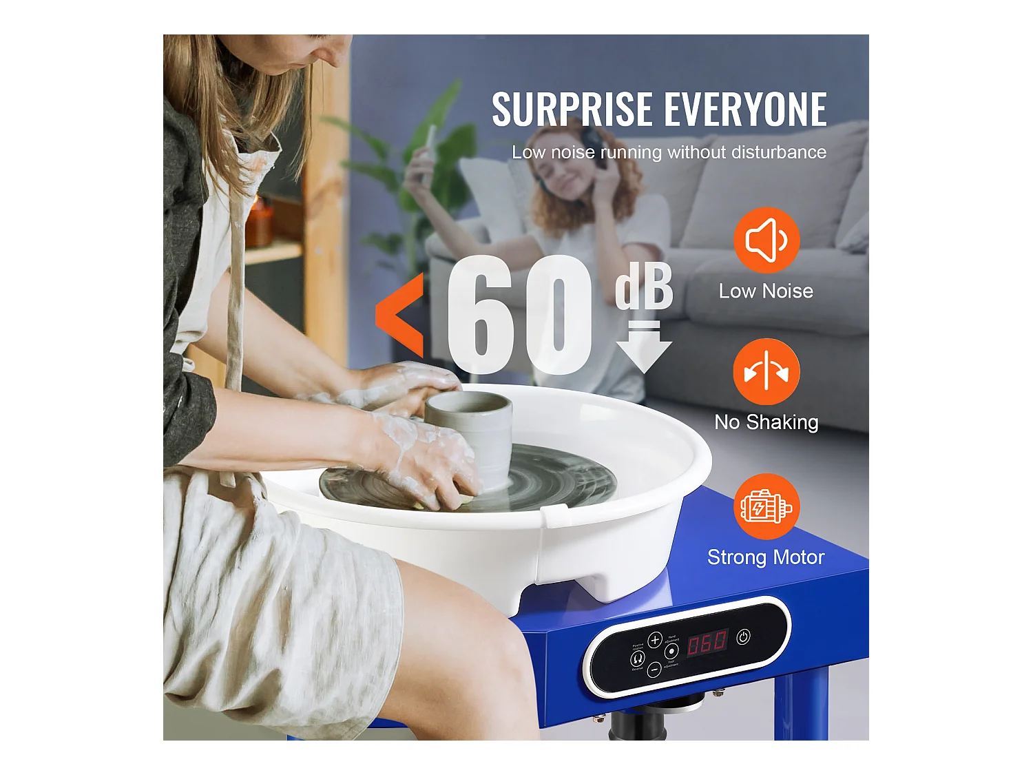 Tour de Potier SucceBuy Tour de Potier 25cm, Tour en Céramique avec Pédale, 350 W