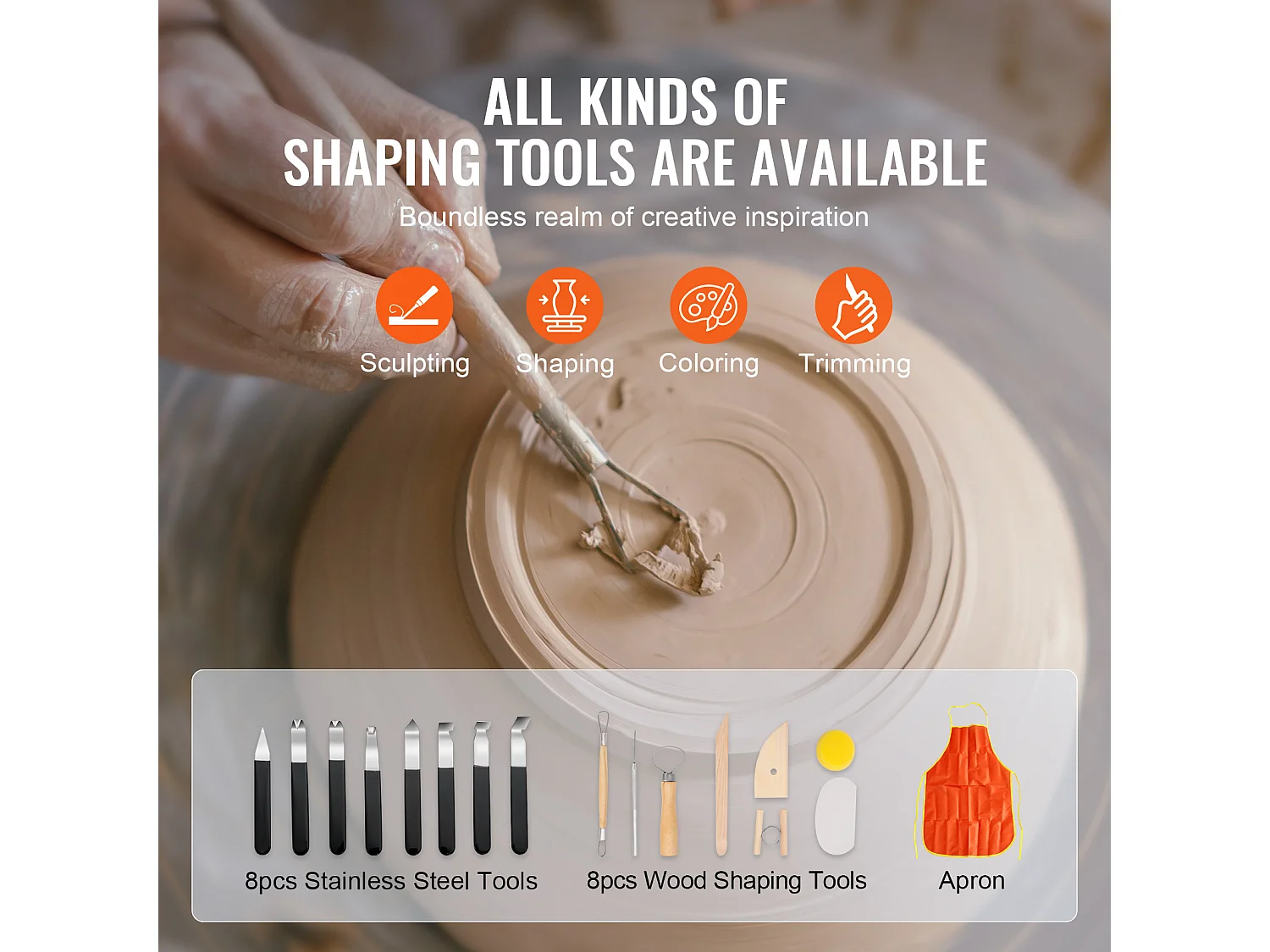 Tour de Potier SucceBuy Tour de Potier 25cm, Tour en Céramique avec Pédale, 350 W