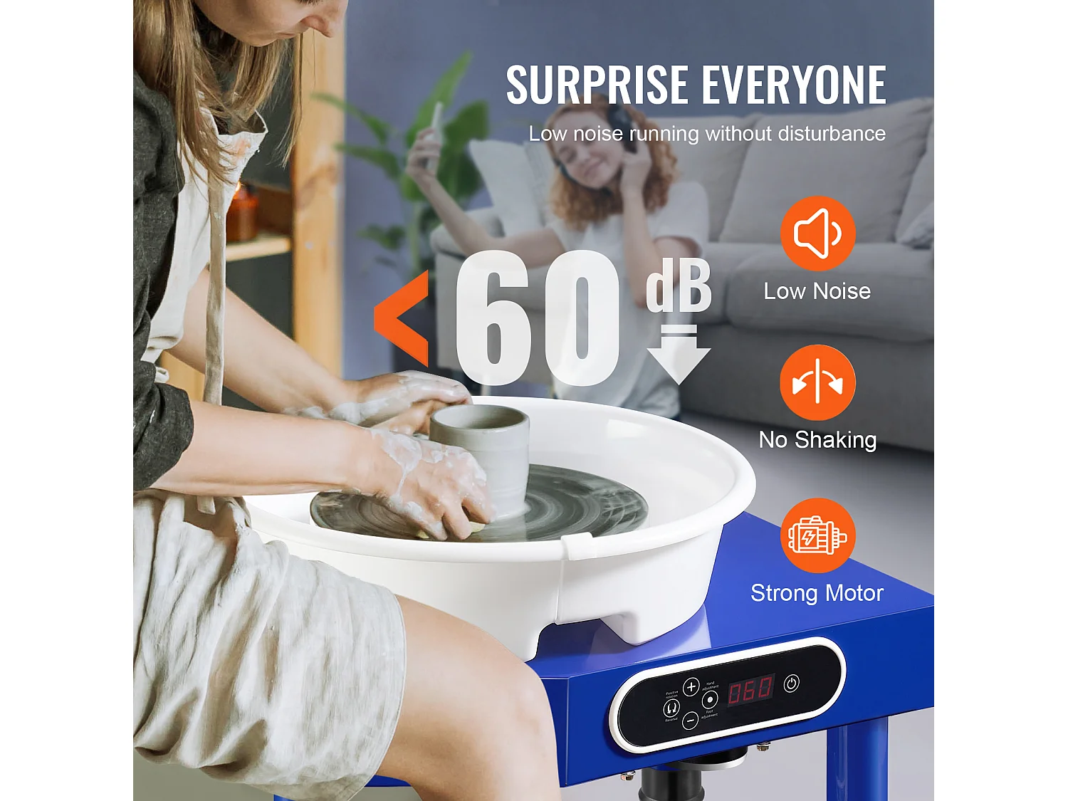 Tour de Potier SucceBuy Tour de Potier 25cm, Tour en Céramique avec Pédale, 350 W