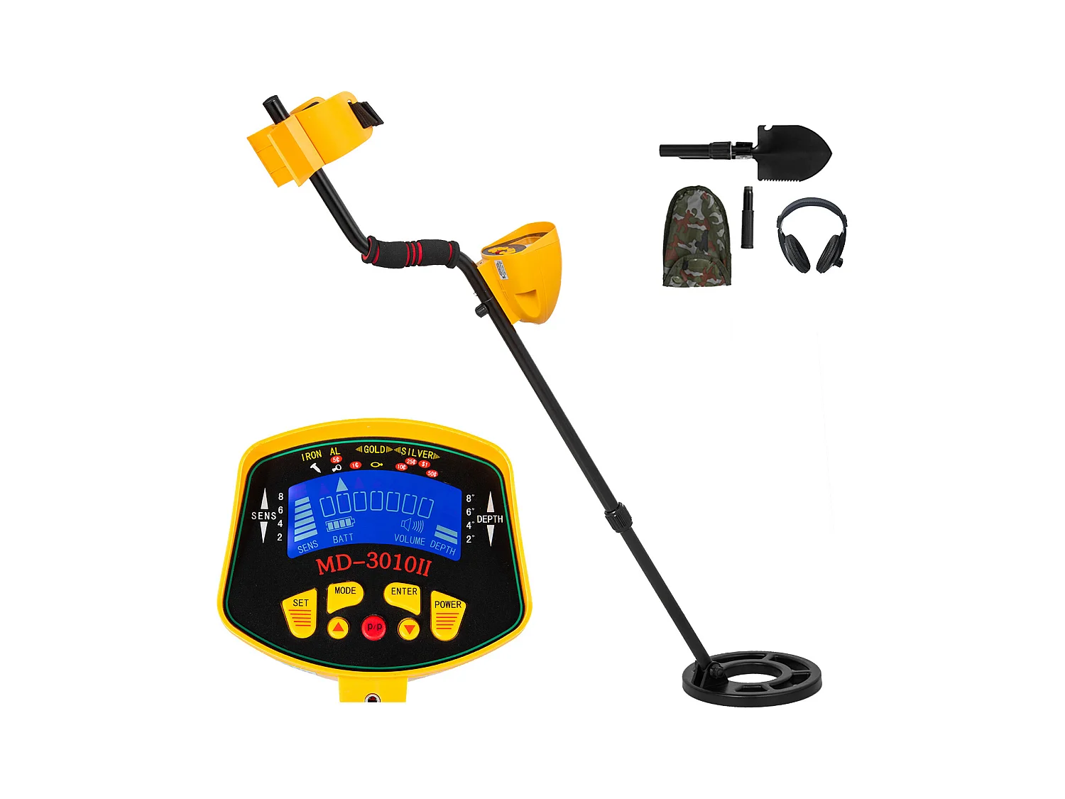 Détecteur de Métaux SucceBuy à Disque Étanche Pelle à Extraction d'Or, Utilisé sur comme l'Herbe le Sol la Plage la Cour