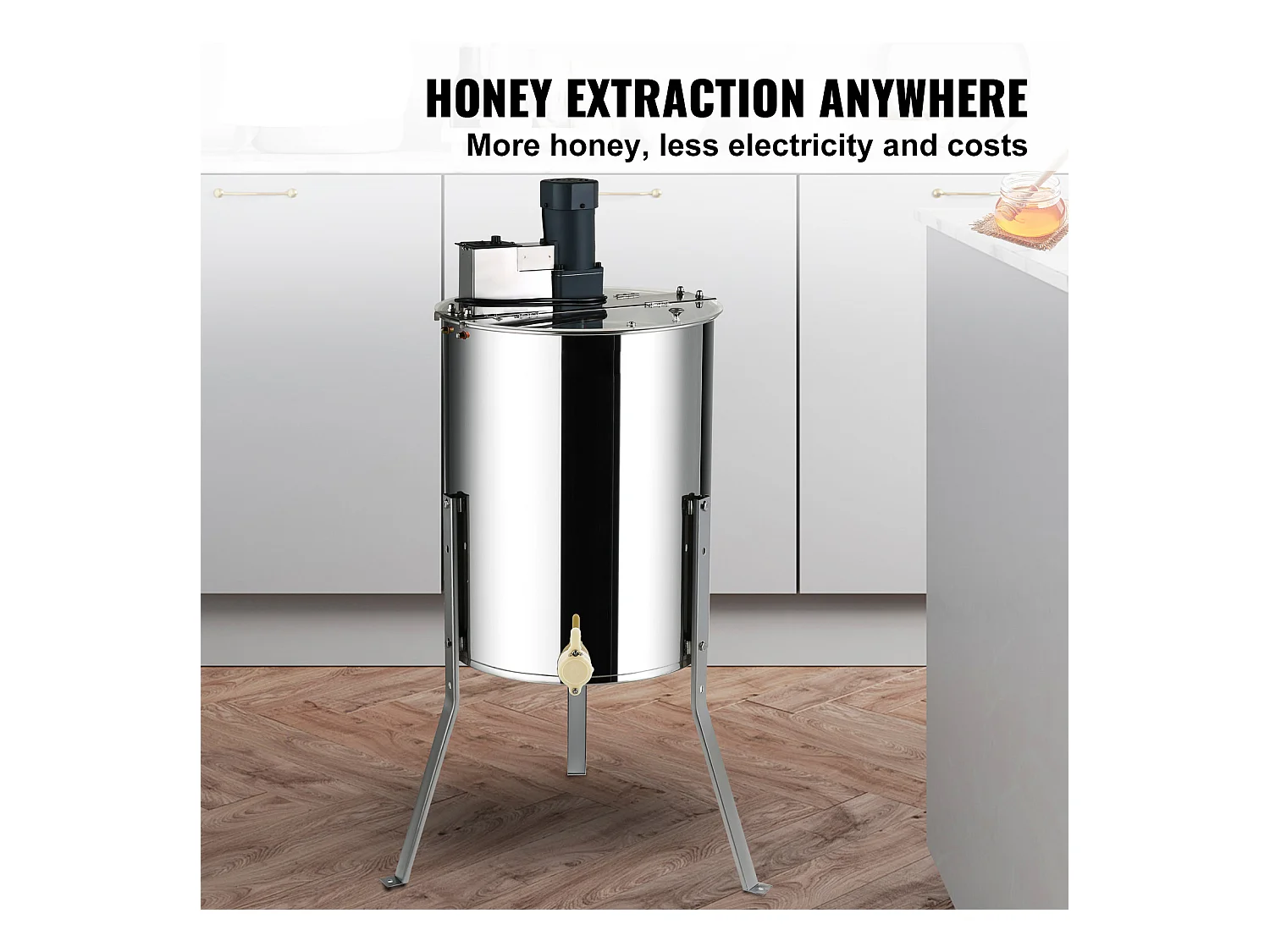 Extracteur de Miel SucceBuy Électrique, Cadres 4/8, Équipement Apicole en Acier Inoxydable