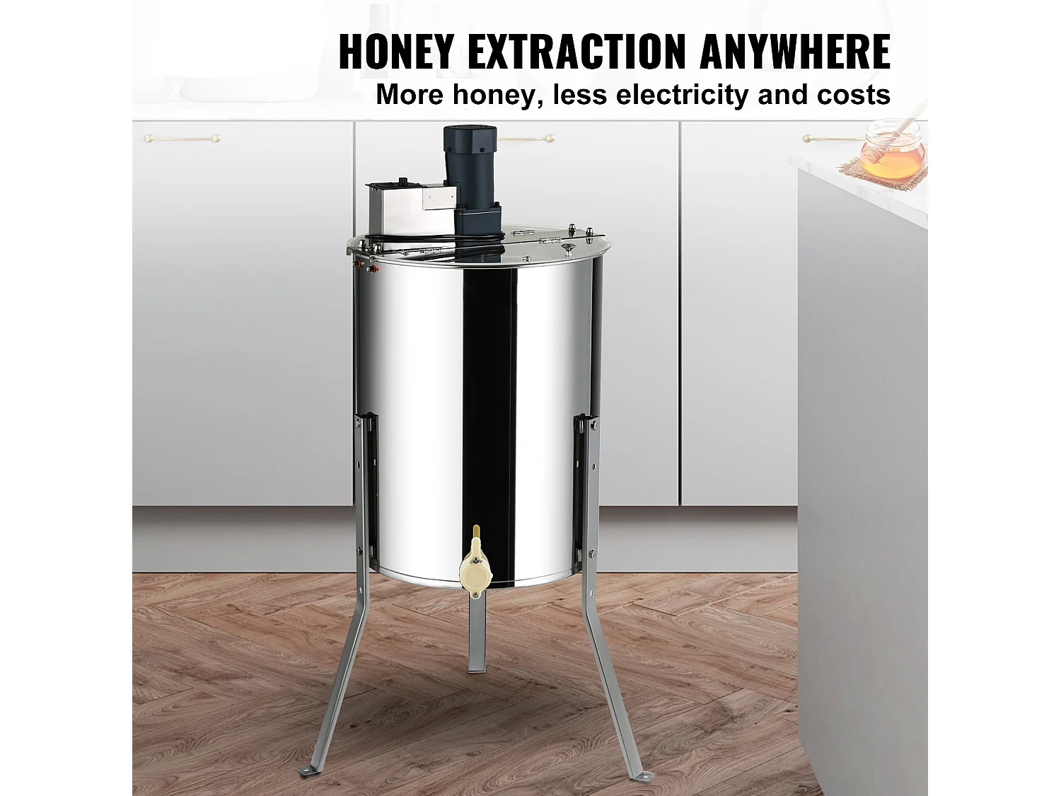 Extracteur de Miel SucceBuy Électrique, Cadres 4/8, Équipement Apicole en Acier Inoxydable