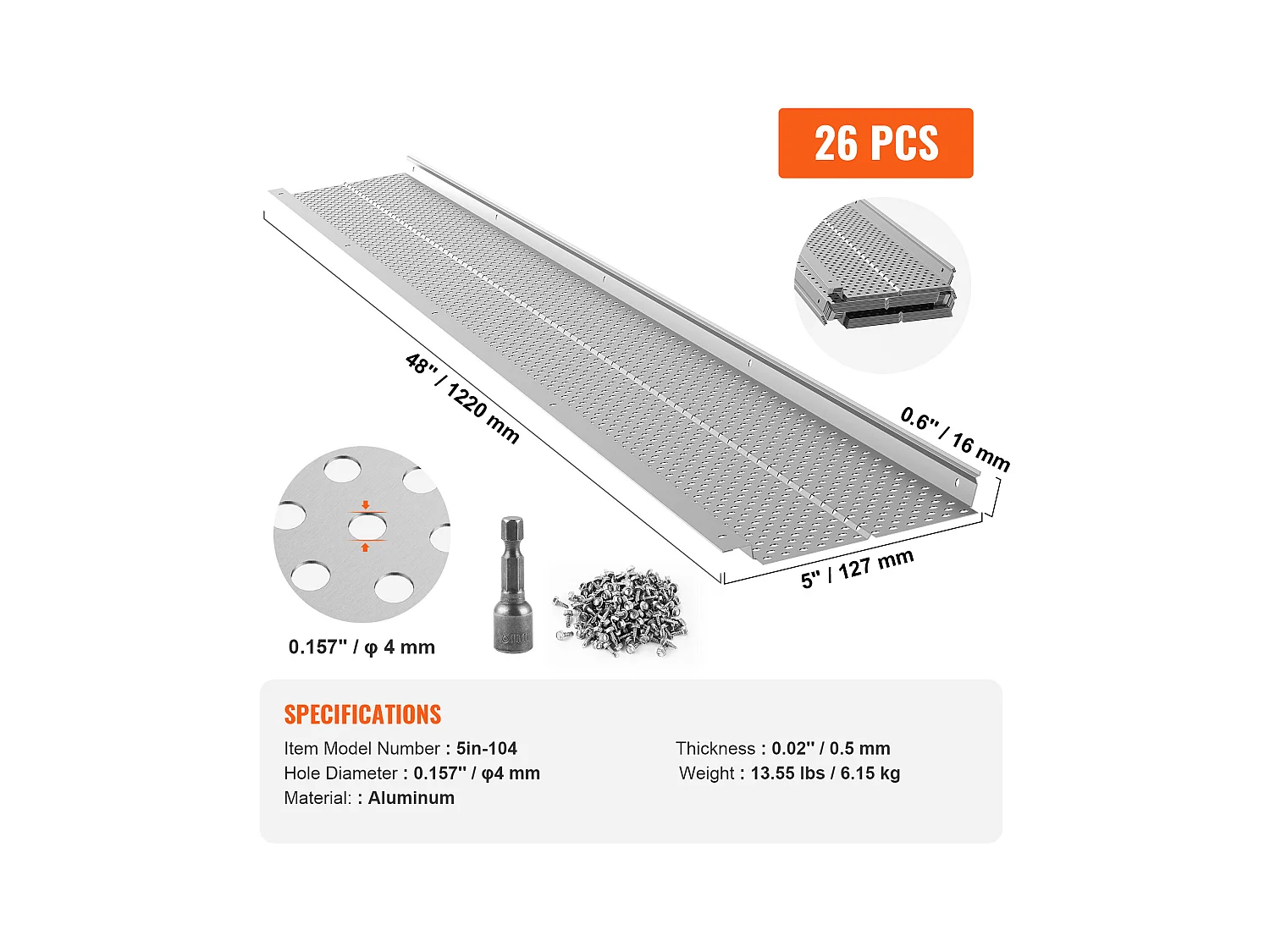 Protège-Gouttière SucceBuy Protège-Gouttière 12,7 cm de Large, 31,8 m de Long, Maille pour la Protection des Feuilles