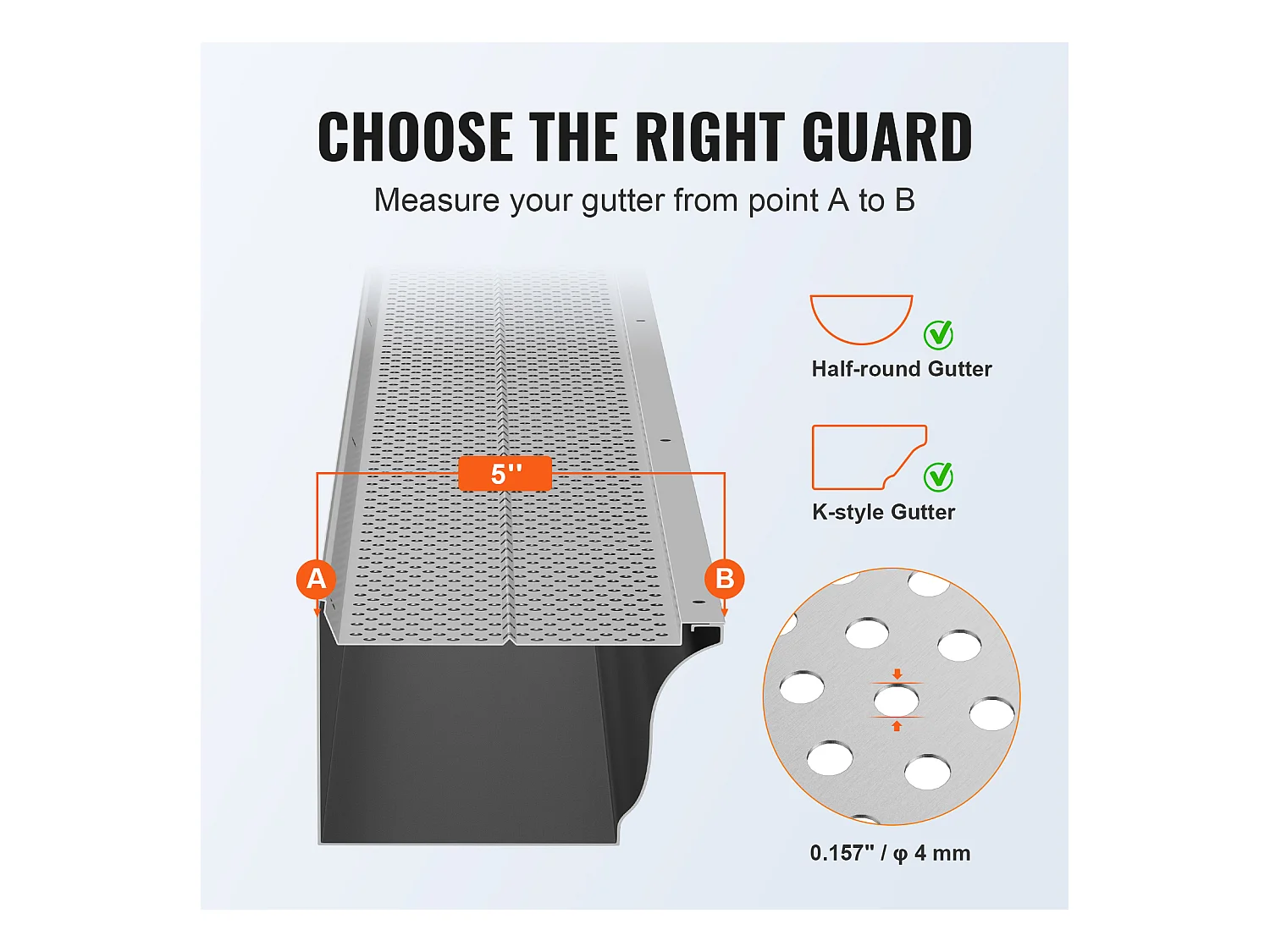 Protège-Gouttière SucceBuy Protège-Gouttière 12,7 cm de Large, 31,8 m de Long, Maille pour la Protection des Feuilles