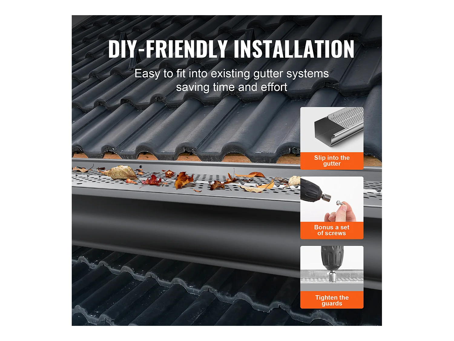 Protège-Gouttière SucceBuy Protège-Gouttière 12,7 cm de Large, 31,8 m de Long, Maille pour la Protection des Feuilles