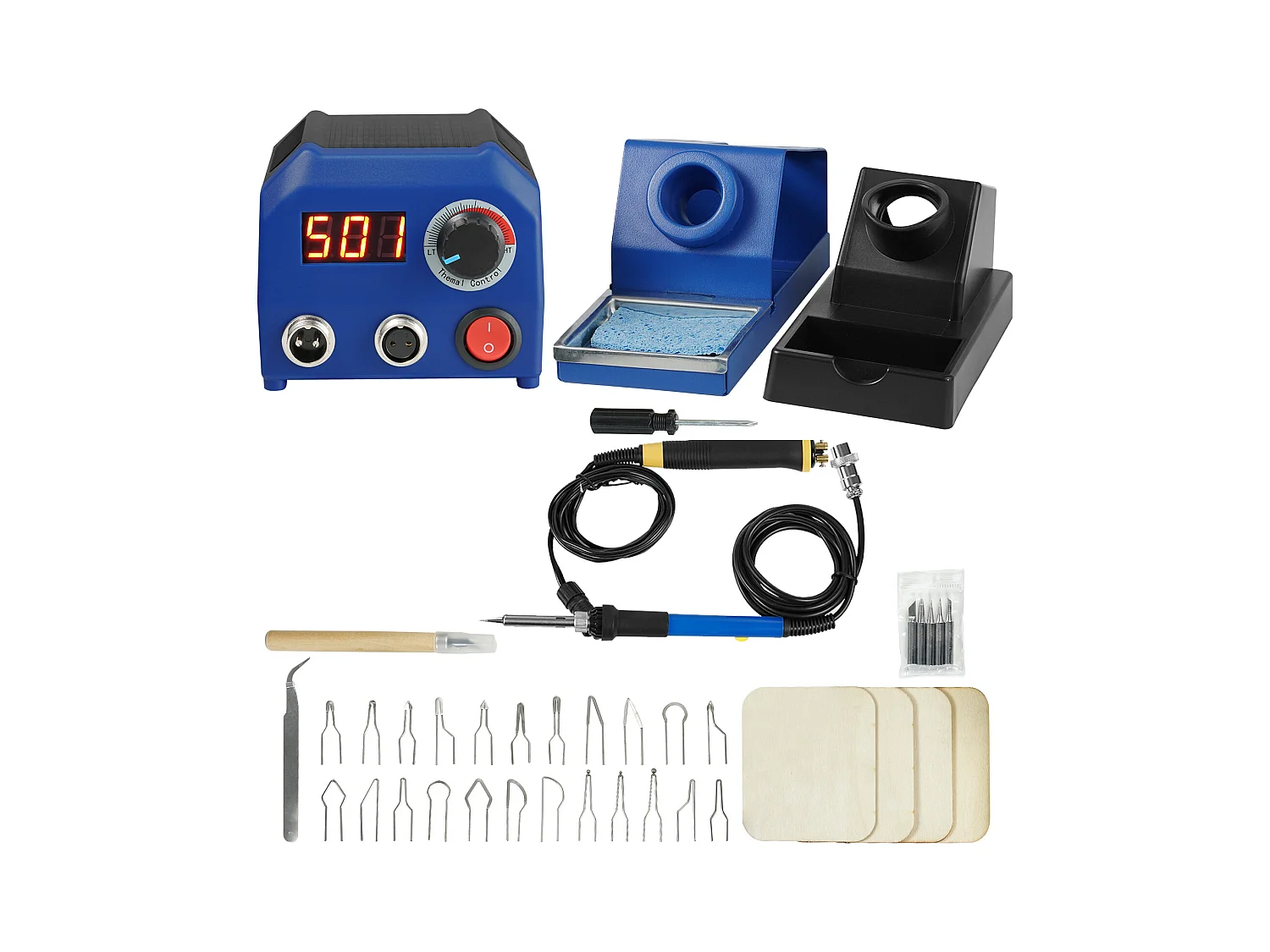 Kit de Pyrogravure SucceBuy, 250~700°C, Stylos de Pyrogravure Doubles avec 23 Pointes Métalliques et 5 Pointes