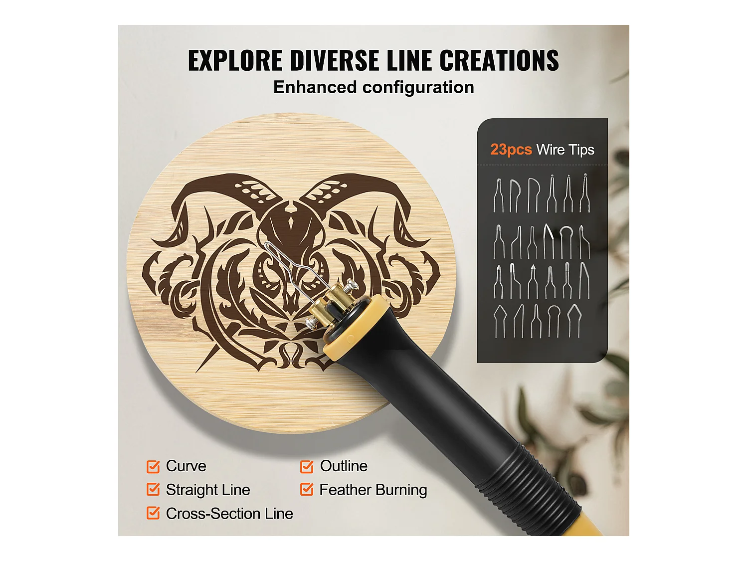 Kit de Pyrogravure SucceBuy, 250~700°C, Stylos de Pyrogravure Doubles avec 23 Pointes Métalliques et 5 Pointes