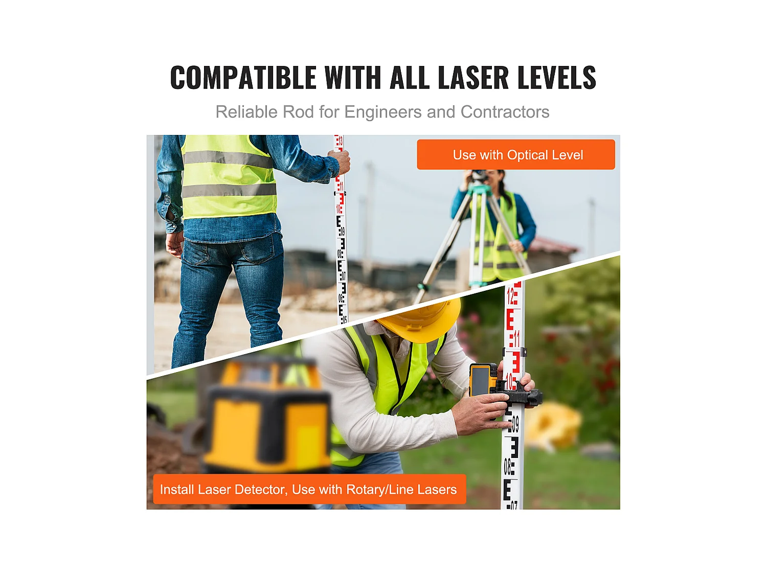 Cana de Medição Telescópica SucceBuy 5M, Escala CM/MM, Nível de Bolha e Bolsa de Transporte