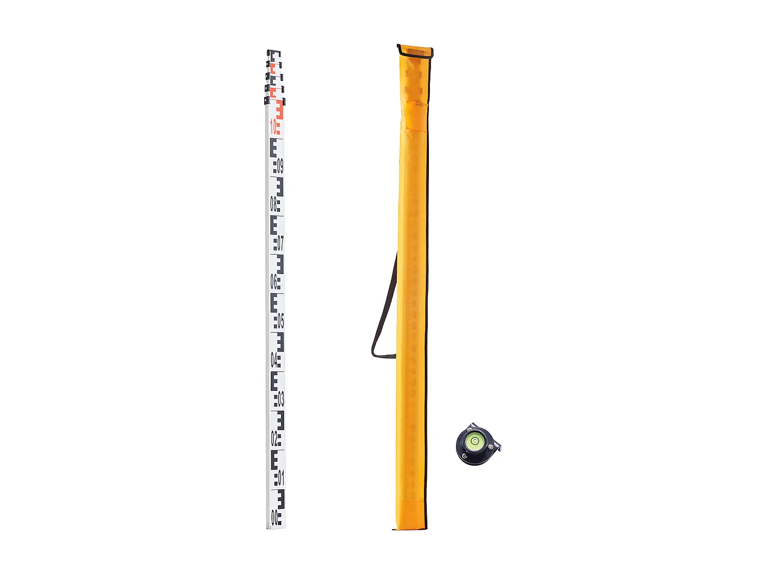 Tire de Mesure Télescopique SucceBuy 5M, Échelle CM/MM, Niveau à Bulle et Sac de Transport