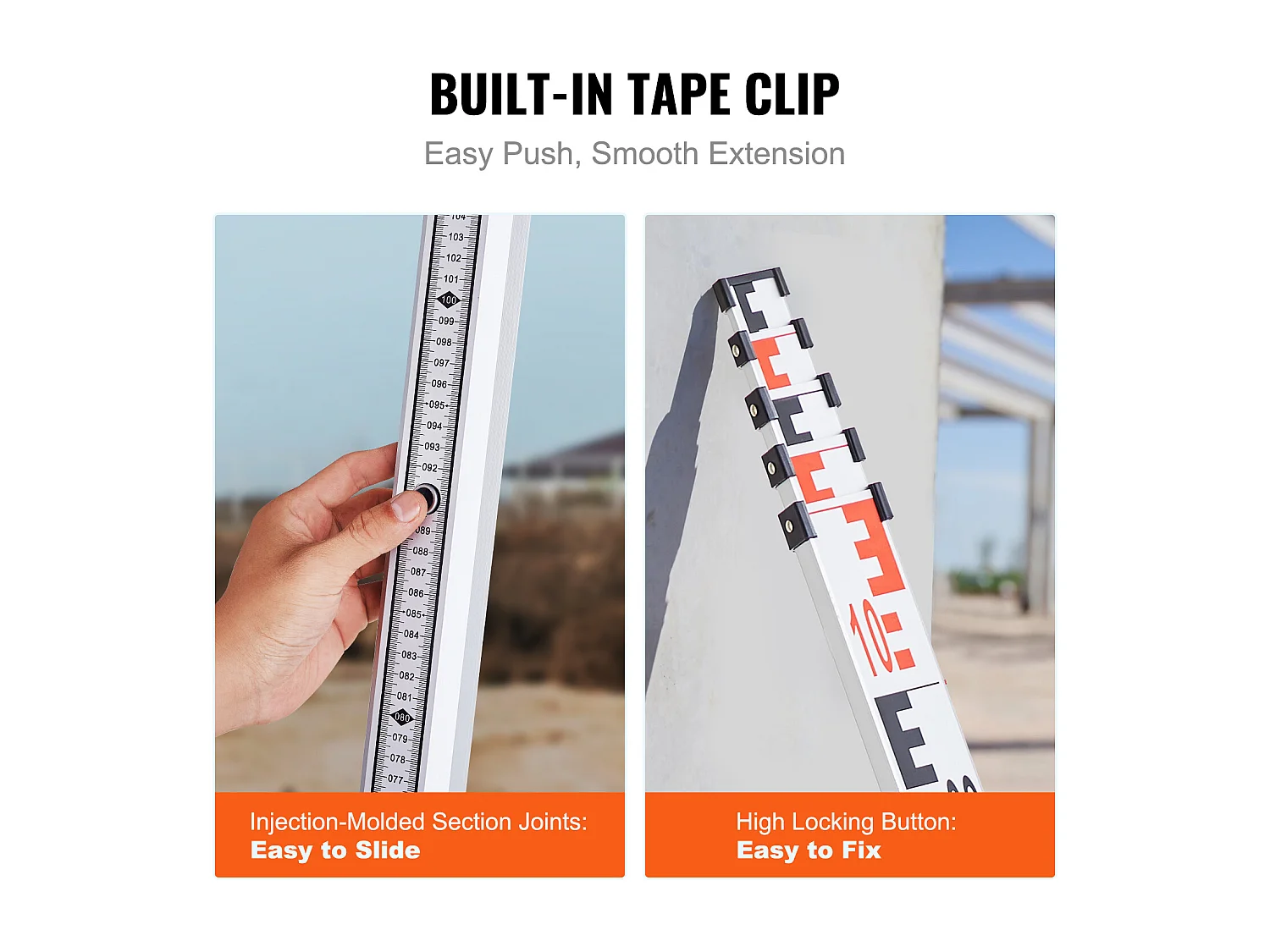 Tire de Mesure Télescopique SucceBuy 5M, Échelle CM/MM, Niveau à Bulle et Sac de Transport