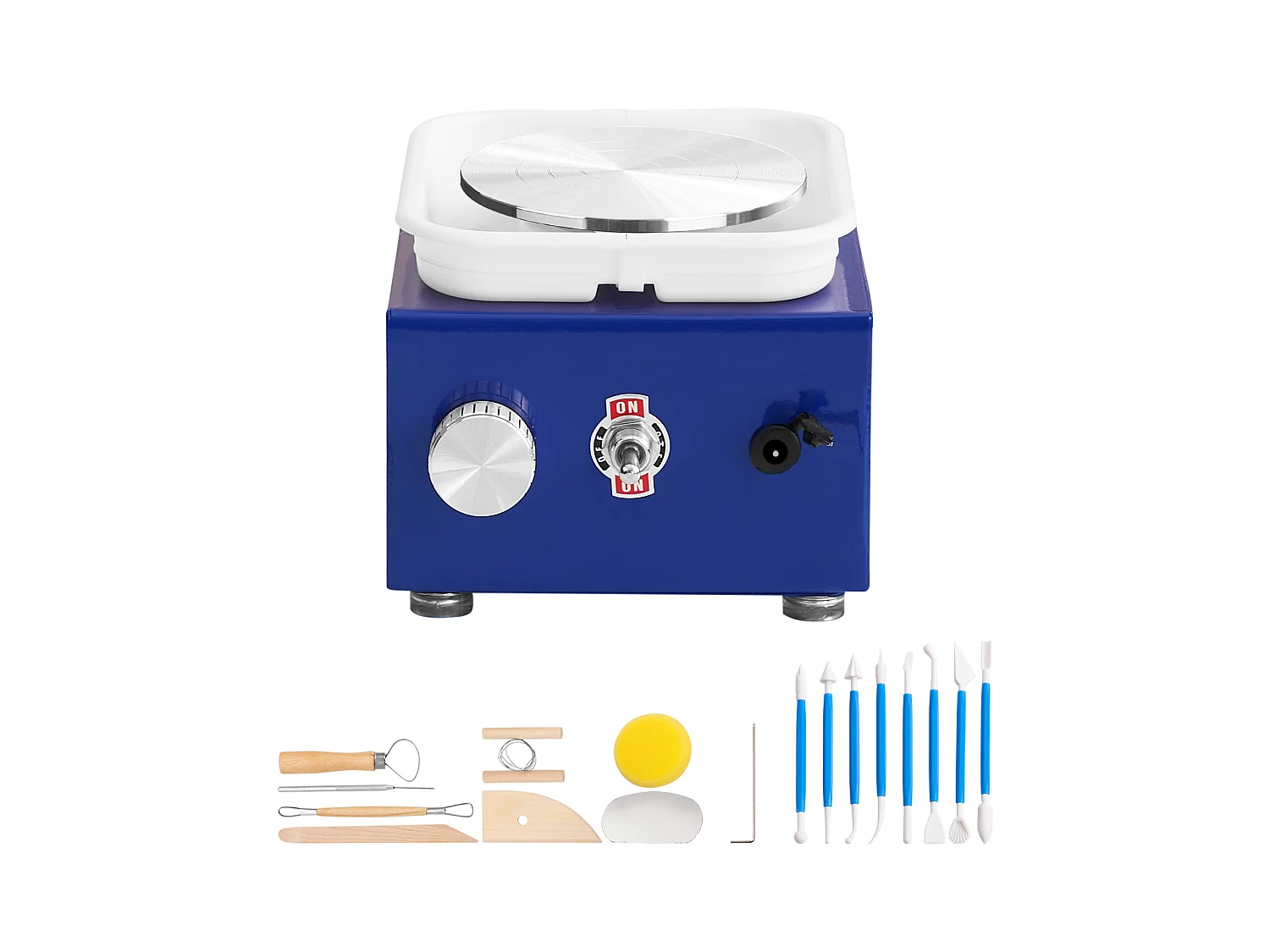 Tour de Potier SucceBuy Mini Tour de Potier, Outil de Sculpture en Céramique 30 W, Tablier et Deux Platines