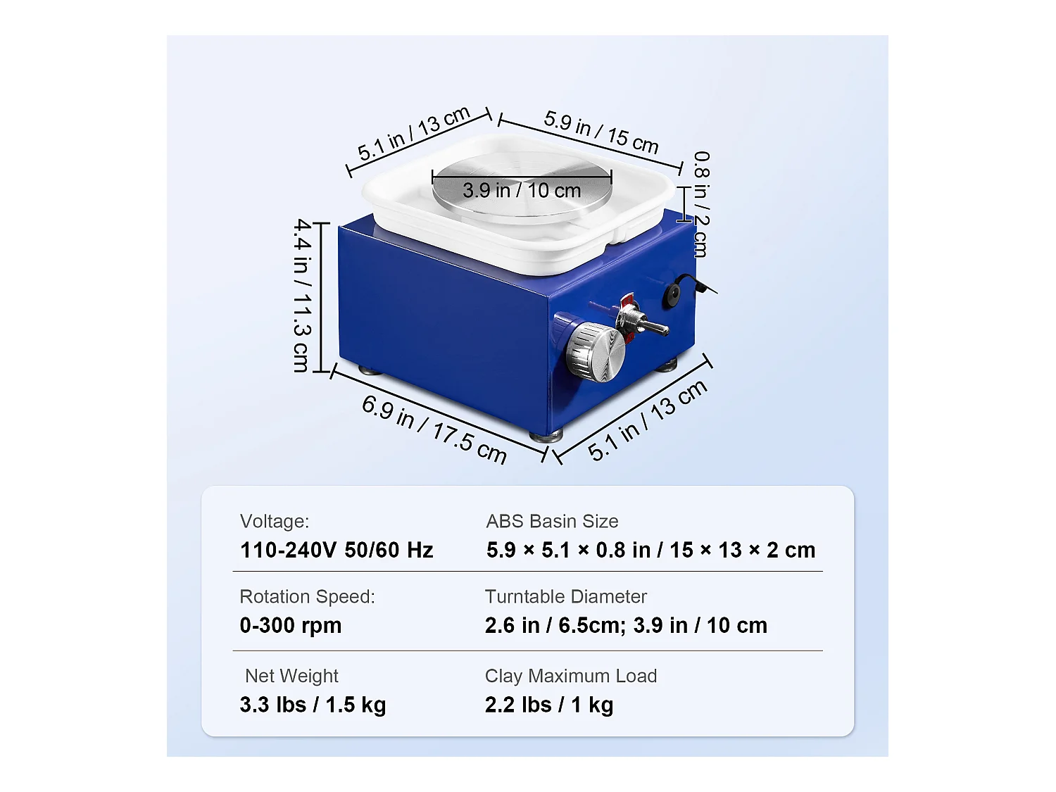 Tour de Potier SucceBuy Mini Tour de Potier, Outil de Sculpture en Céramique 30 W, Tablier et Deux Platines