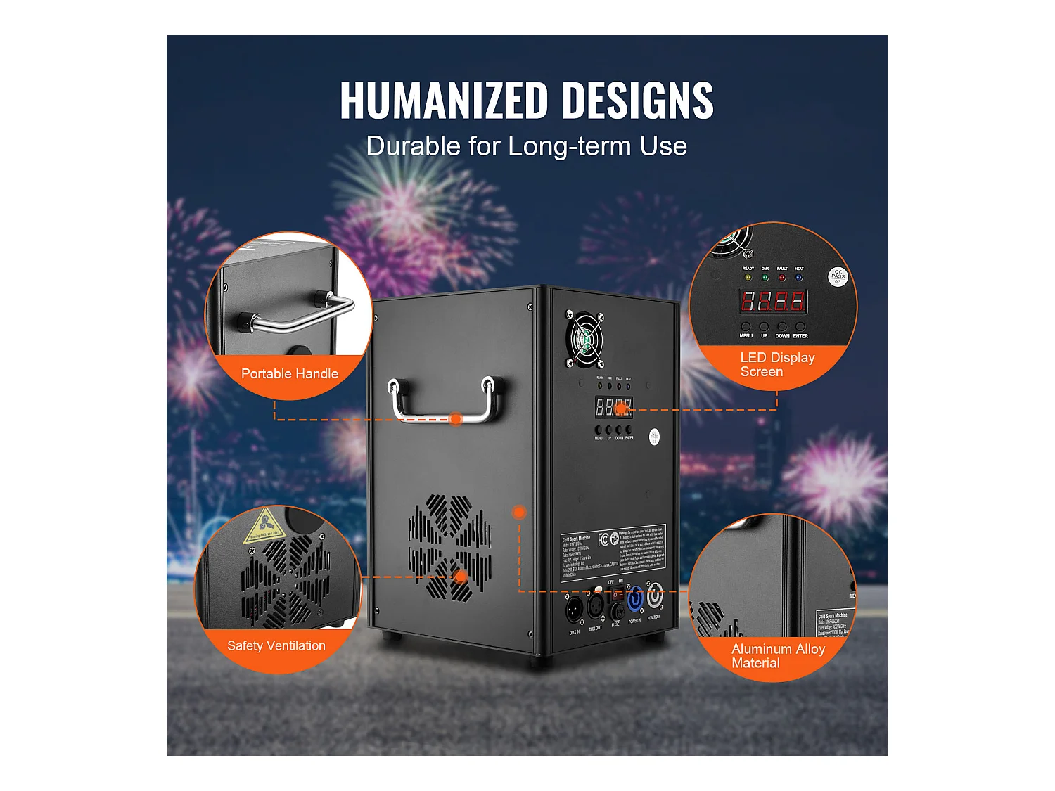 Machine à Étincelles Froides SucceBuy 700 W, 2 à 5 m pour DJ et Événements de Mariage