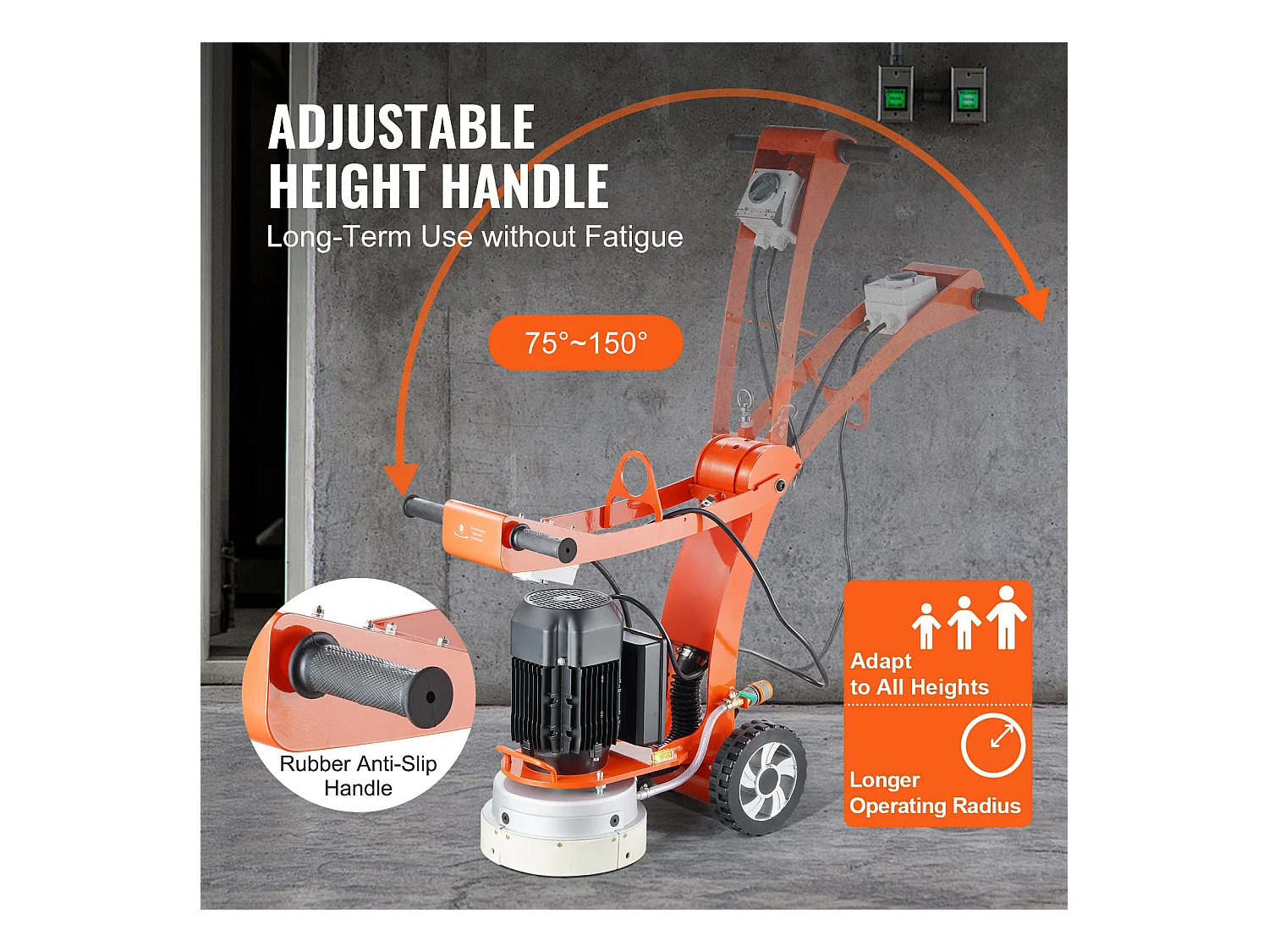 Foreuse à Béton SucceBuy 25.4 Cm à Conducteur Marchant 3,0 CV Réglable