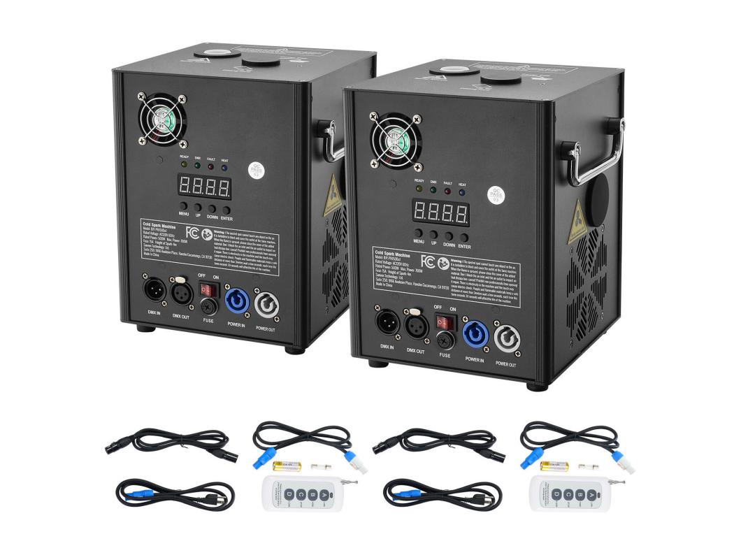 Cold Spark SucceBuy, Macchina per Fuochi D'artificio x2, 500 W, 2-4 Mesi per DJ ed Eventi Nuziali