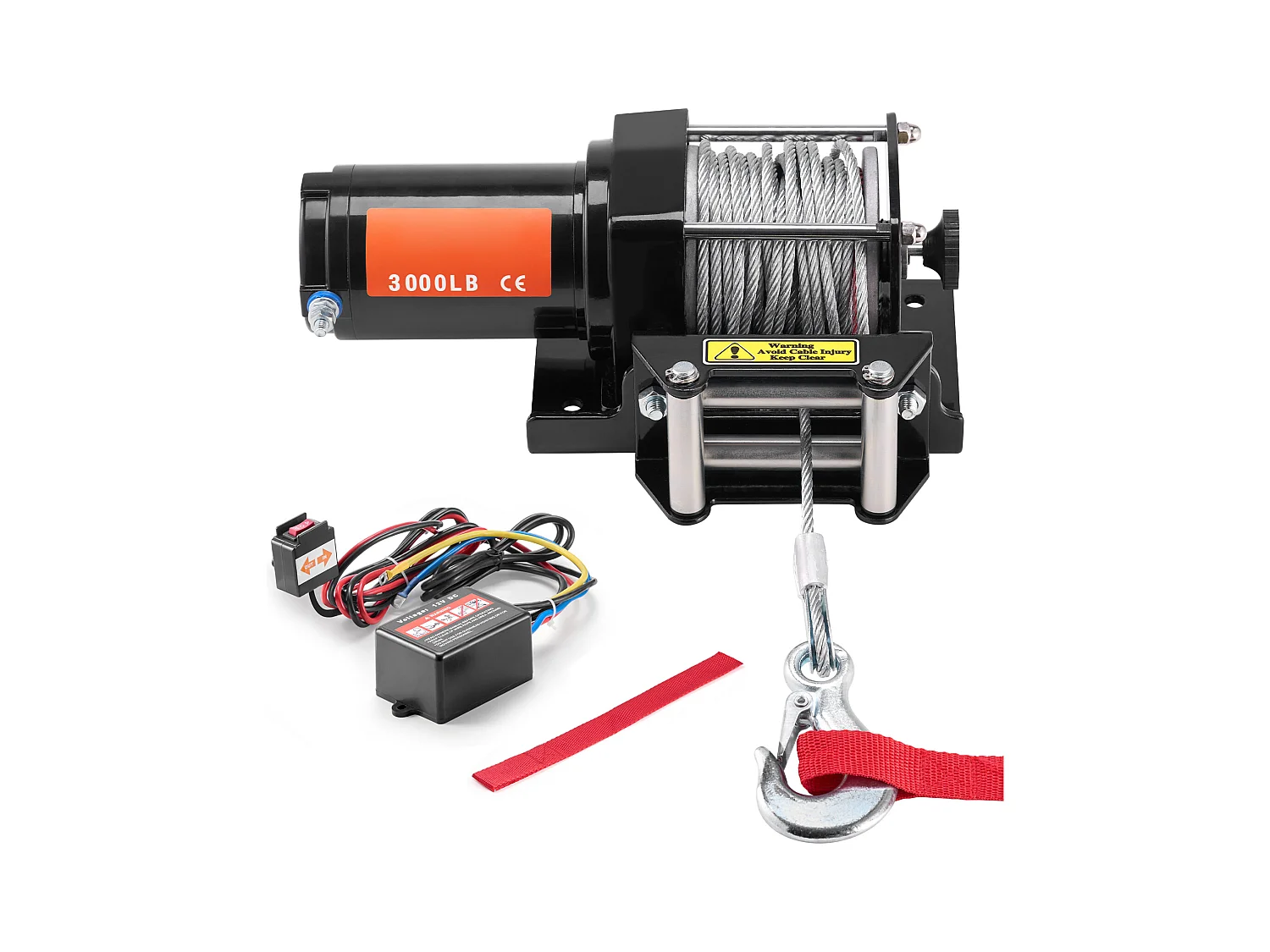 Treuil Électrique SucceBuy 3000 lb, VTT/UTV, Câble en Acier, Étanchéité IP55, Commande Filiaire