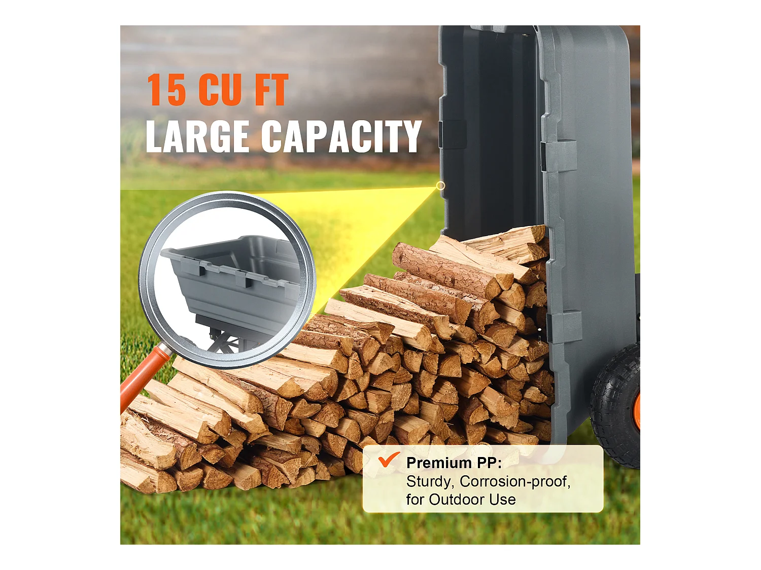 Carrello Ribaltabile da Giardino Poly SucceBuy Poly - Carrello da Giardino per Impieghi Gravosi, 6,48 piedi Cubi, 1200 libbre