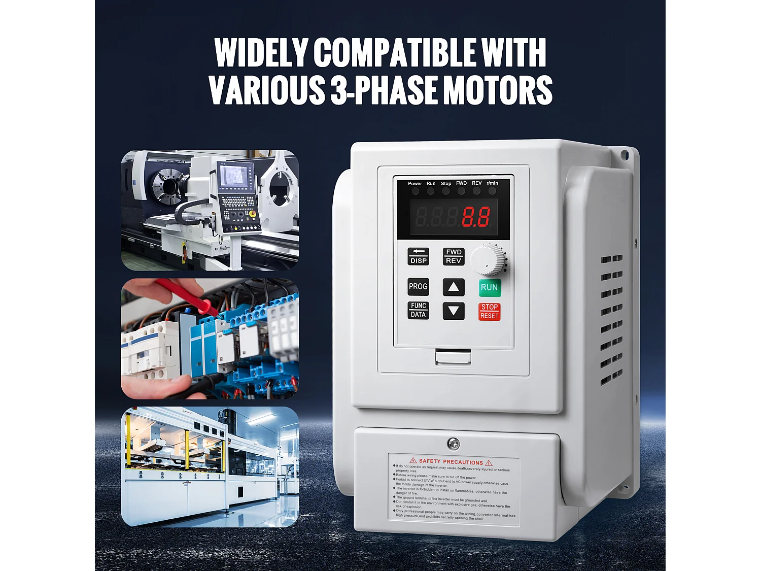 Variateur de Fréquence SucceBuy VFD 4KW 18A 5HP pour Contrôle de Vitesse de Moteur Triphasé