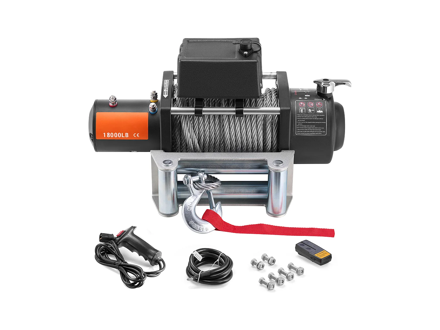 Camión con Cabrestante Eléctrico SucceBuy, con Capacidad de 18 000 lb, con Cable de Acero, Resistente al Agua IP65 y Equipado con Control Remoto