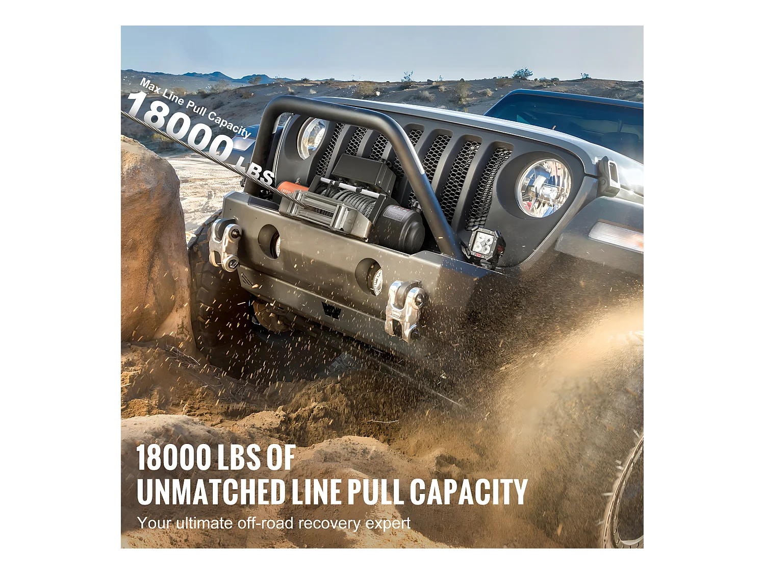 Camión con Cabrestante Eléctrico SucceBuy, con Capacidad de 18 000 lb, con Cable de Acero, Resistente al Agua IP65 y Equipado con Control Remoto