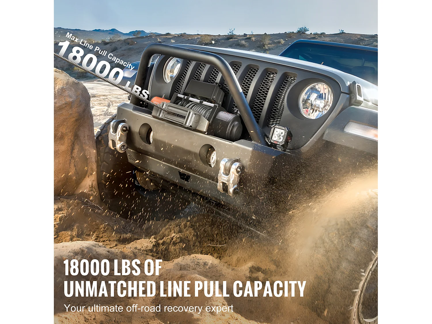 Elektrische Lierwagen SucceBuy, capaciteit 18.000 lb, met Stalen kabel, IP65 Waterdicht en Uitgerust met Afstandsbediening