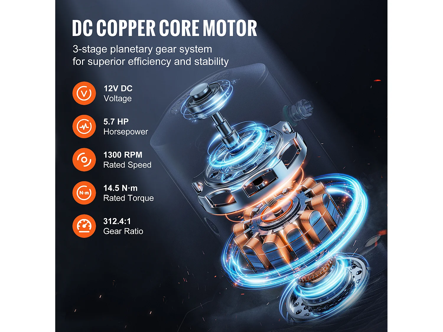 Elektrische Lierwagen SucceBuy, capaciteit 18.000 lb, met Stalen kabel, IP65 Waterdicht en Uitgerust met Afstandsbediening