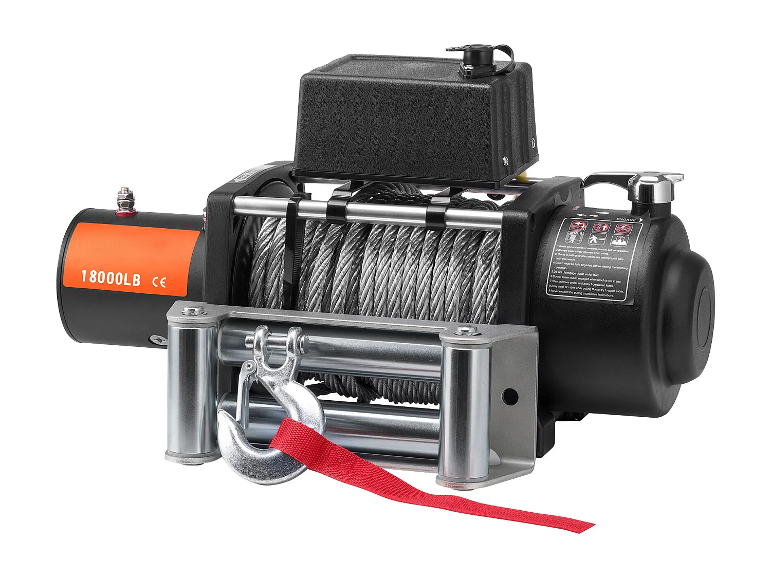 Elektrische Lierwagen SucceBuy, capaciteit 18.000 lb, met Stalen kabel, IP65 Waterdicht en Uitgerust met Afstandsbediening