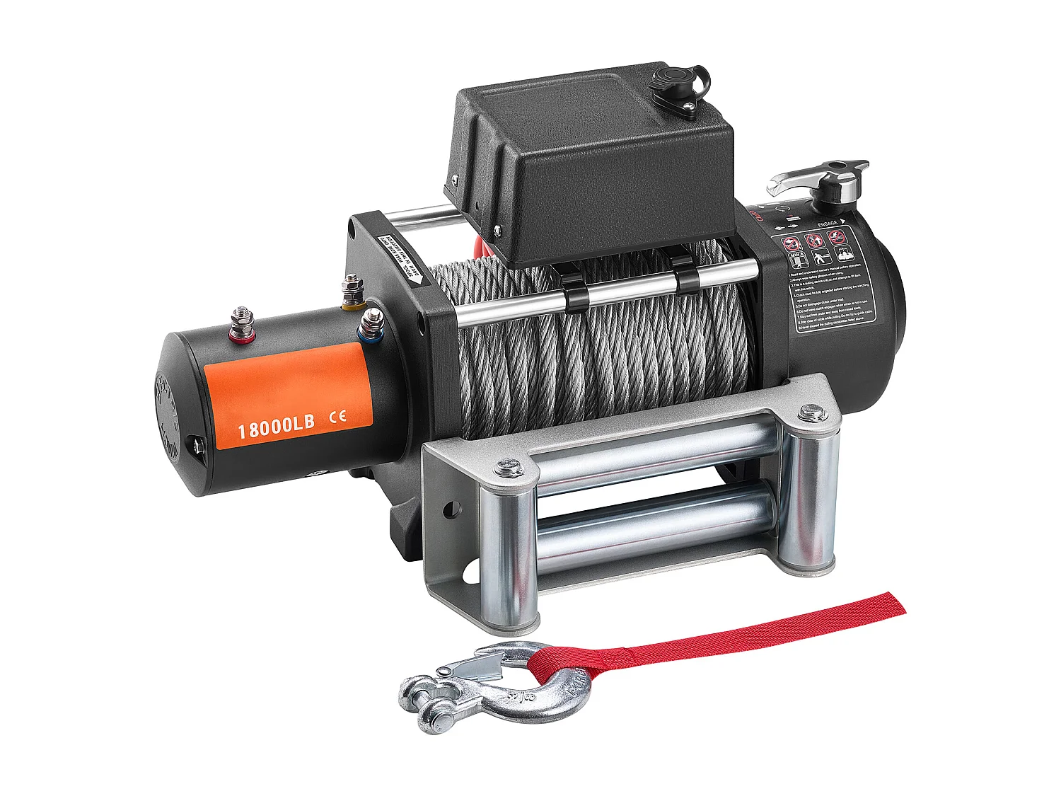 Elektrische Lierwagen SucceBuy, capaciteit 18.000 lb, met Stalen kabel, IP65 Waterdicht en Uitgerust met Afstandsbediening