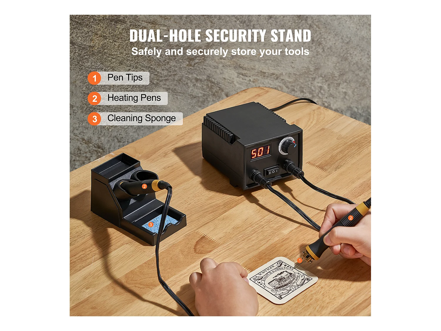 Zestaw do Pirografii SucceBuy, 200-700°C, Regulowany, Podwójne Pisaki Pirograficzne, 23 Końcówki