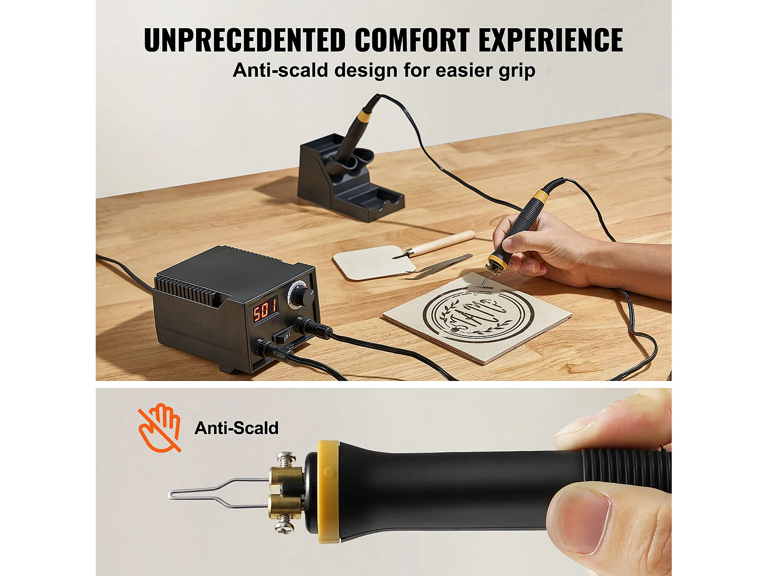 Zestaw do Pirografii SucceBuy, 200-700°C, Regulowany, Podwójne Pisaki Pirograficzne, 23 Końcówki