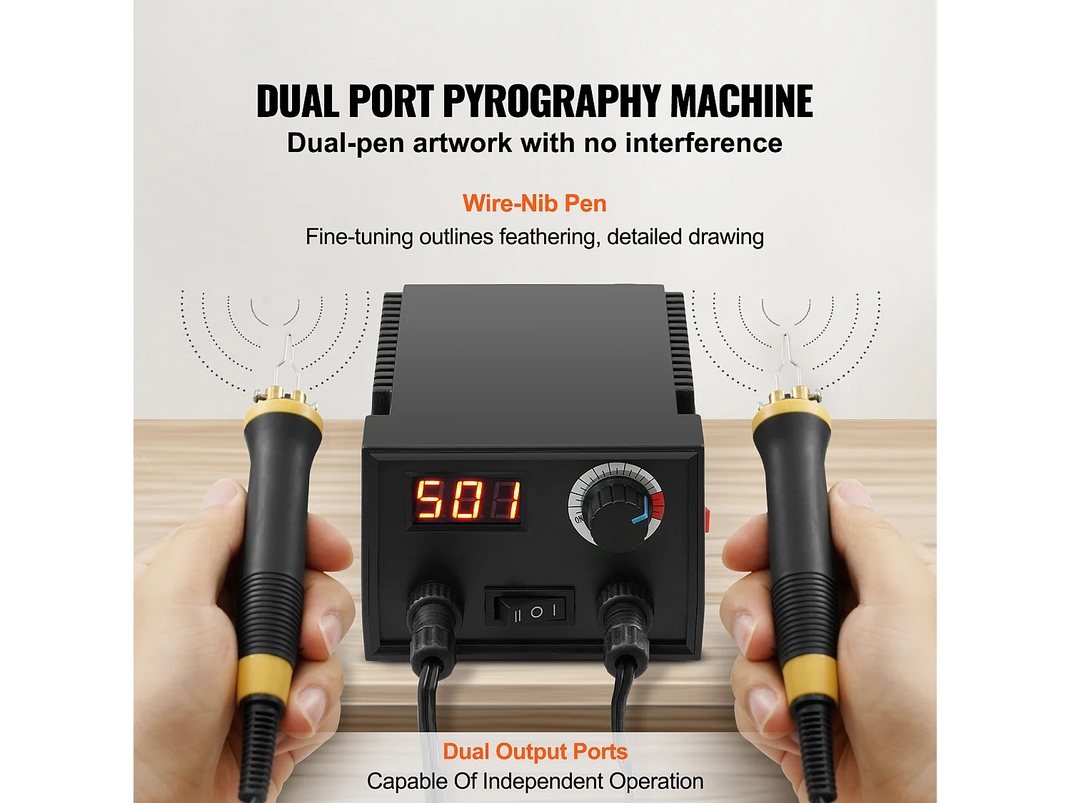 Kit de Pyrogravure SucceBuy, 200 à 700 °C Réglable, Stylos à Pyrogravure Doubles, 23 Pointes