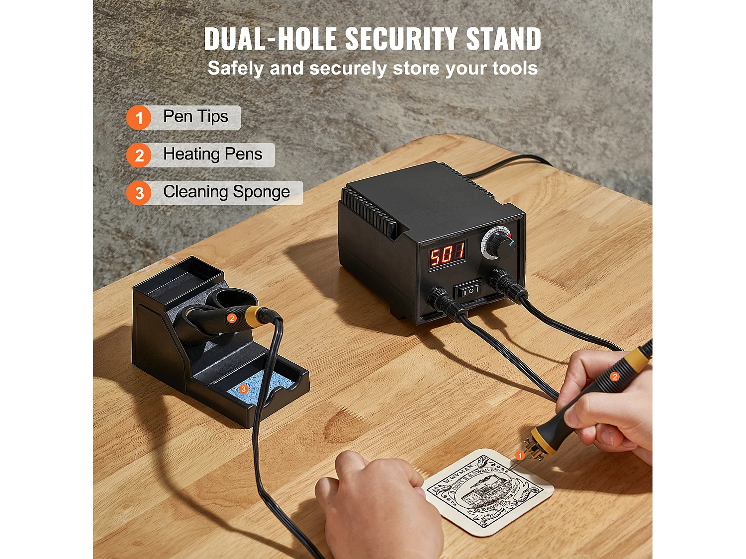 Kit de Pyrogravure SucceBuy, 200 à 700 °C Réglable, Stylos à Pyrogravure Doubles, 23 Pointes