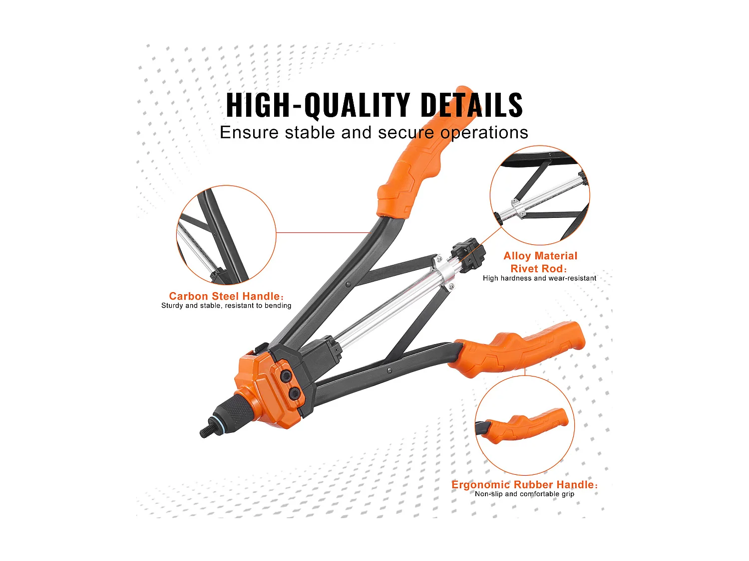 Ensemble D'outils SucceBuy pour Écrous à Rivets de 40.6 Cm, 13 Mandrins et 186 Écrous à Rivets