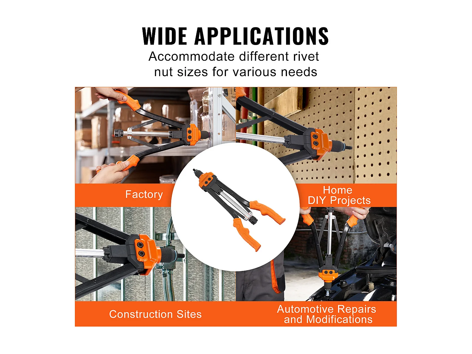 Ensemble D'outils SucceBuy pour Écrous à Rivets de 40.6 Cm, 13 Mandrins et 186 Écrous à Rivets