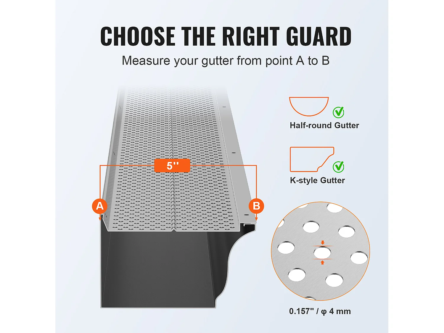 Protège-Gouttière SucceBuy Gutter Guard 12.7cm de Large, Longueur de 63.4m, Couverture en Maille pour Feuilles