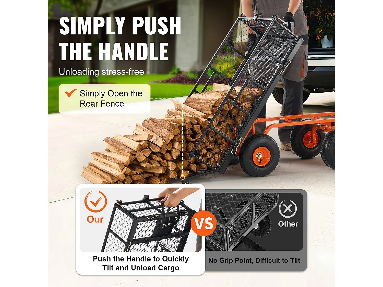 Poly Garden Dump Cart SucceBuy SucceBuy, Capaciteit 880 lb