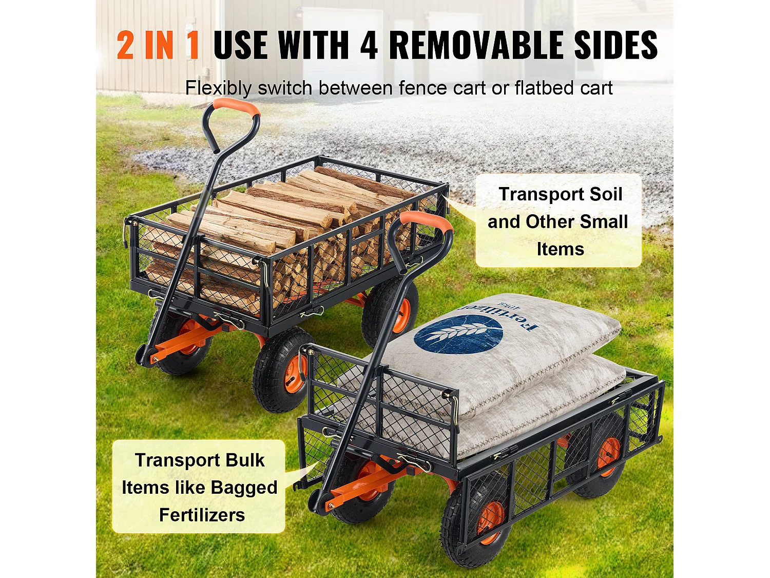 Poly Garden Dump Cart SucceBuy SucceBuy, Capaciteit 880 lb