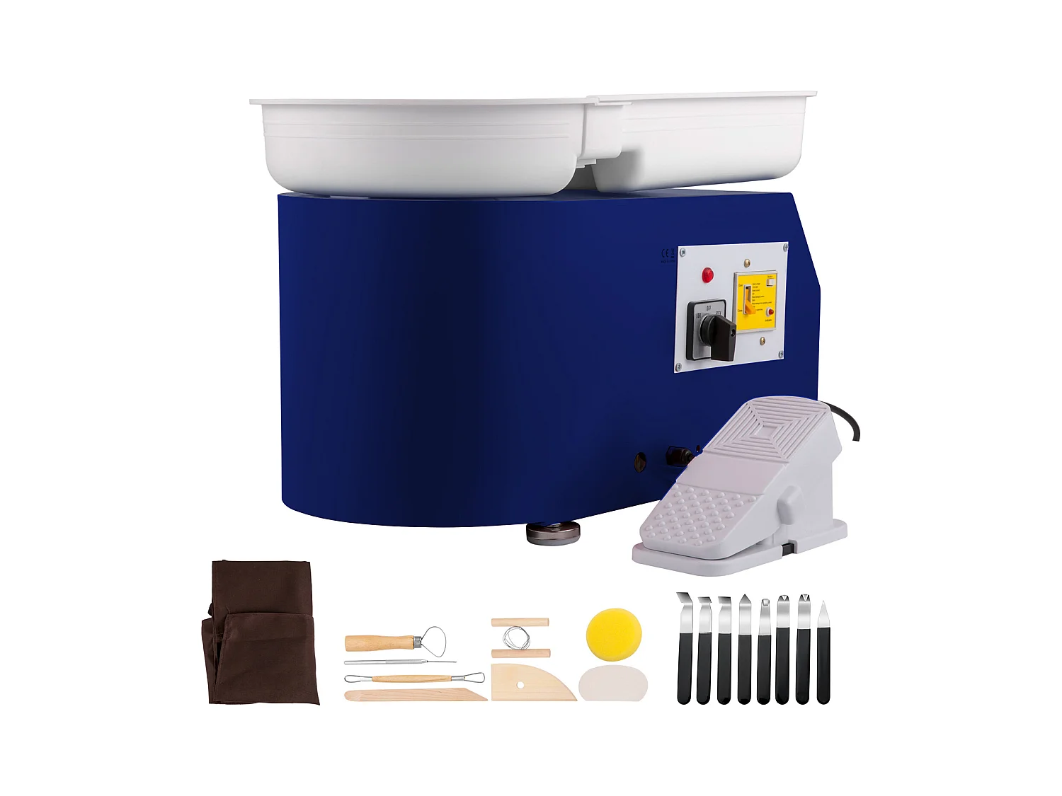 Tour de Potier SucceBuy Tour de Potier 28cm, Céramique avec Pédale, Outils de Sculpture, Bleu