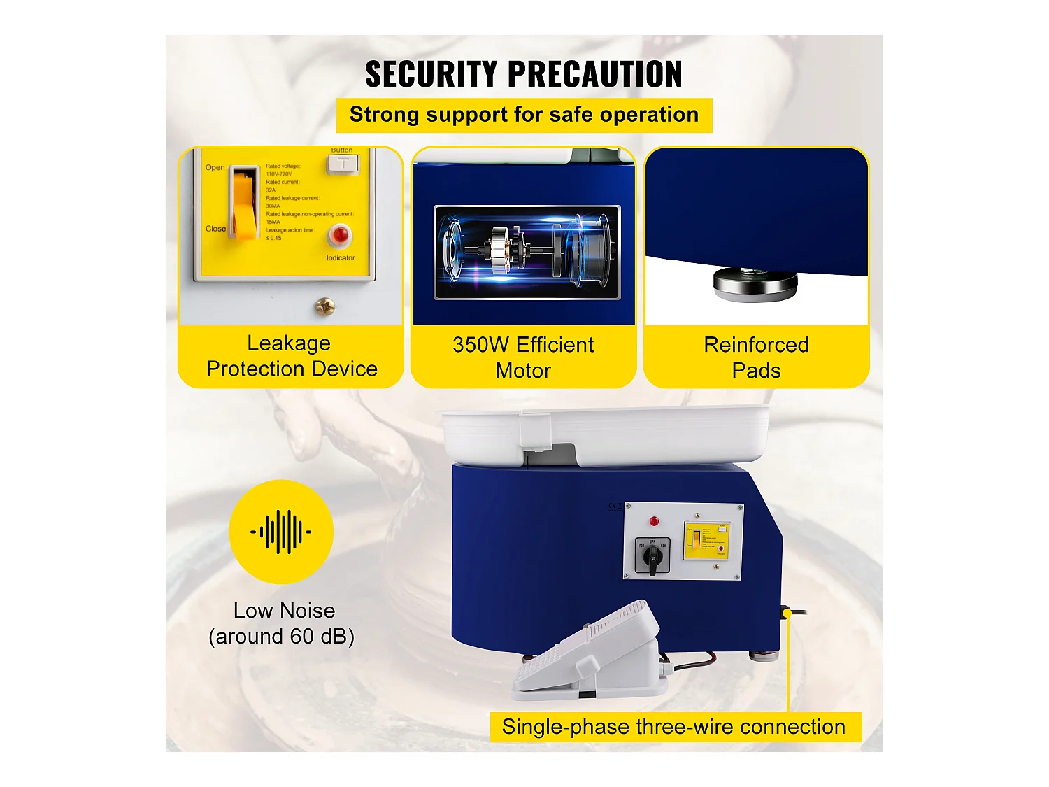 Tour de Potier SucceBuy Tour de Potier 28cm, Céramique avec Pédale, Outils de Sculpture, Bleu