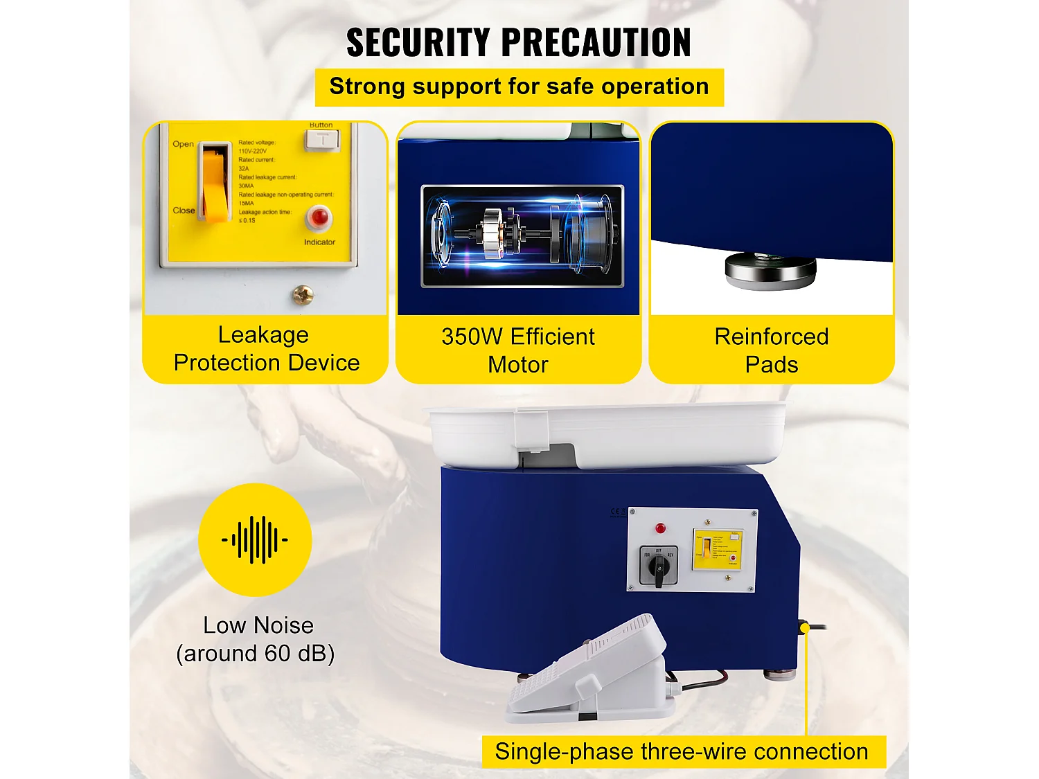 Tour de Potier SucceBuy Tour de Potier 28cm, Céramique avec Pédale, Outils de Sculpture, Bleu