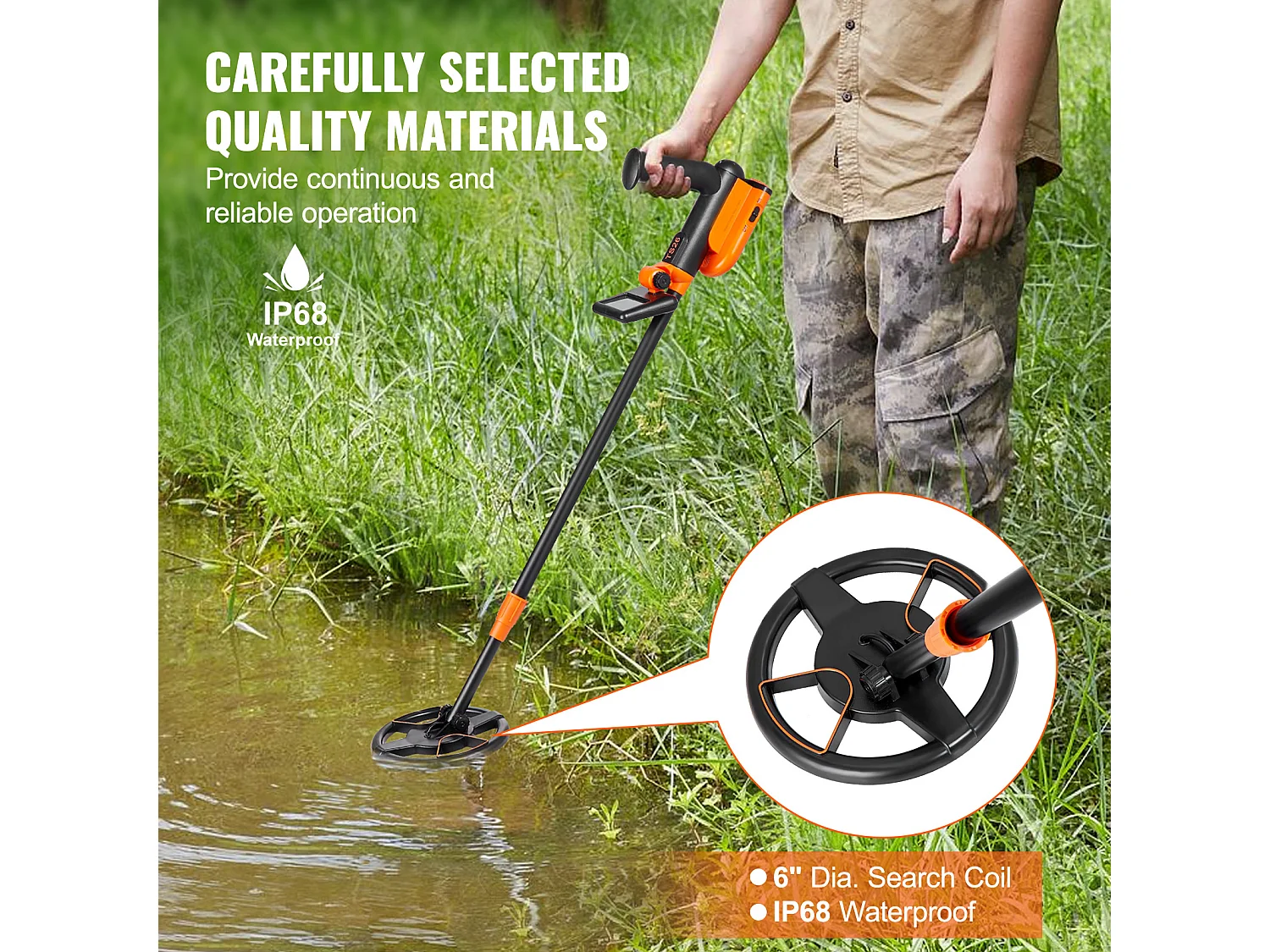 Détecteur de Métaux SucceBuy 15.24 cm pour Enfants, Détecteur d'Or Professionnel, Étanchéité IP68