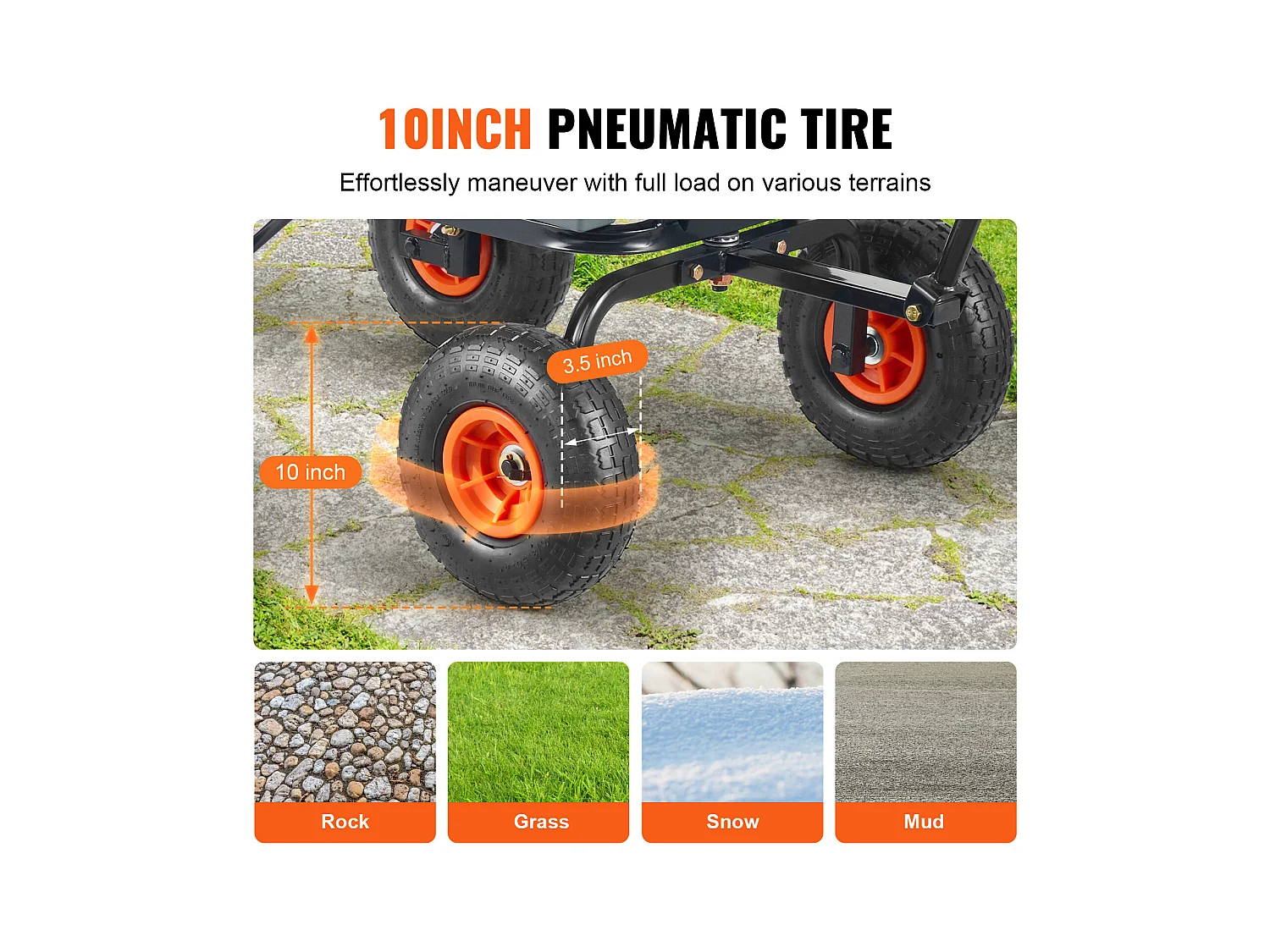 Poly Garden Dump Cart SucceBuy - Robuster Gartenwagen, 6,48 Kubikfuß, 1200 lbs