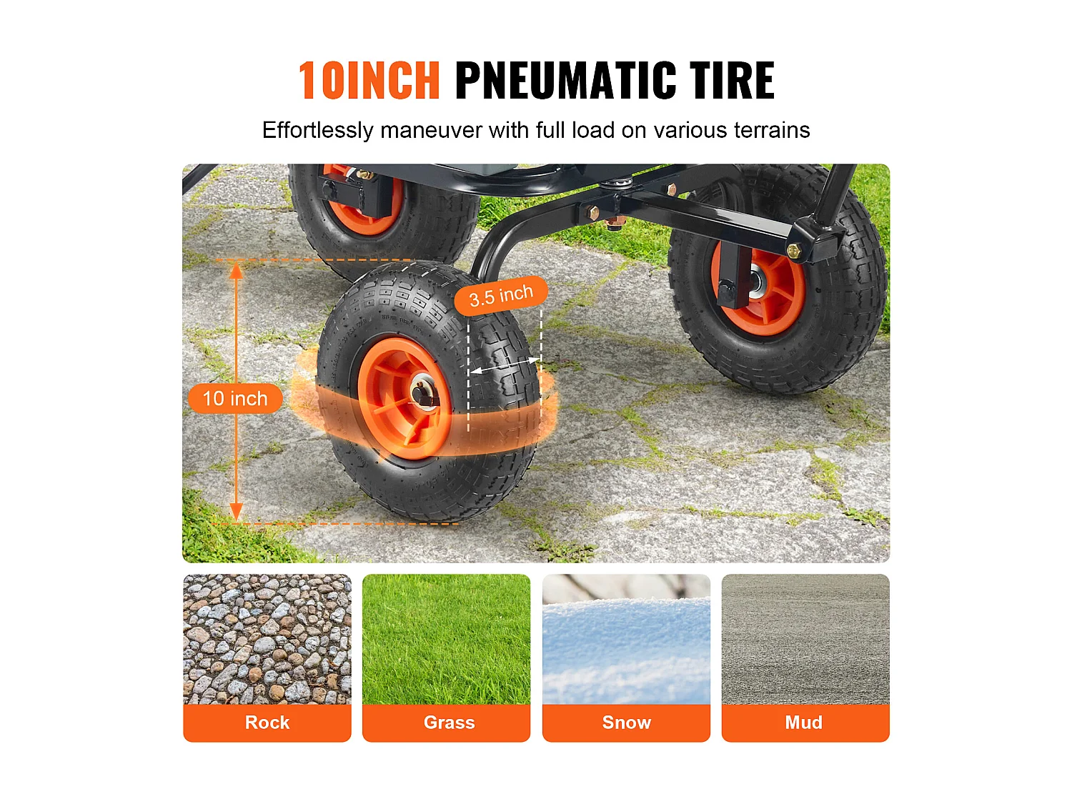 Poly Garden Dump Cart SucceBuy - Robuster Gartenwagen, 6,48 Kubikfuß, 1200 lbs