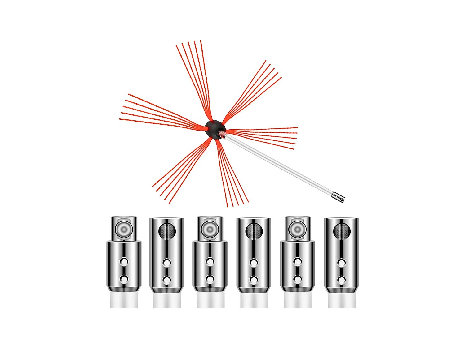 Kit de Ramonage de Cheminée SucceBuy Kit de Nettoyage de Cheminée en Nylon Flexible de 700 cm