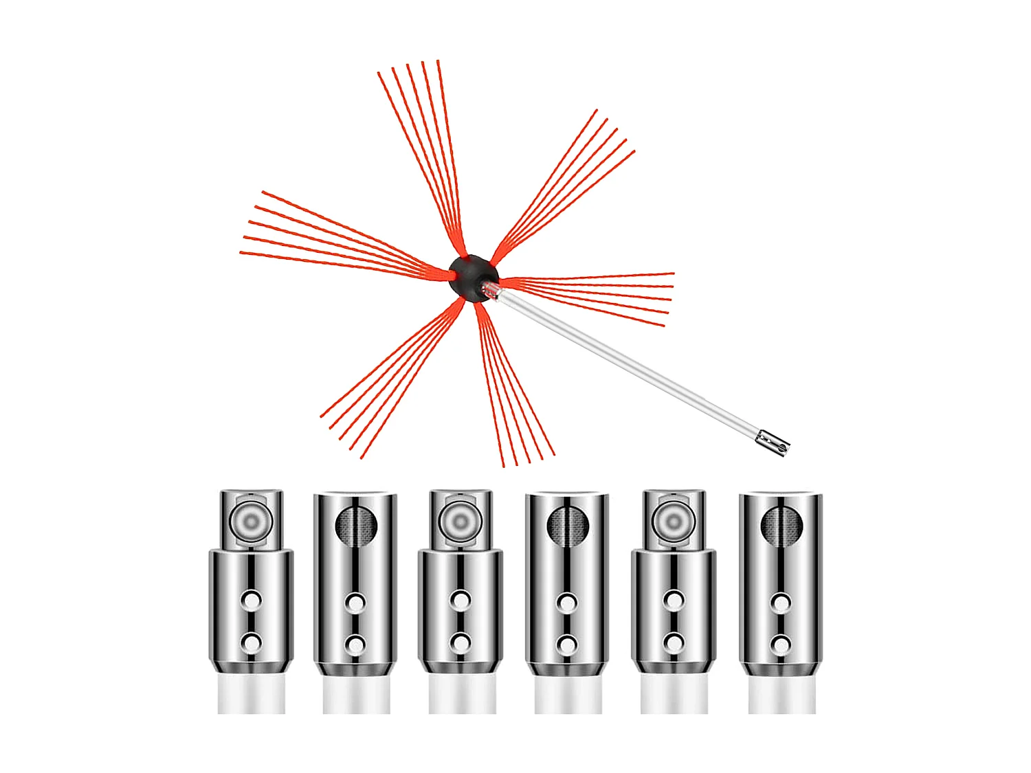 Schoorsteenveegset SucceBuy 700cm Flexibele Nylon Schoorsteenreinigingsset