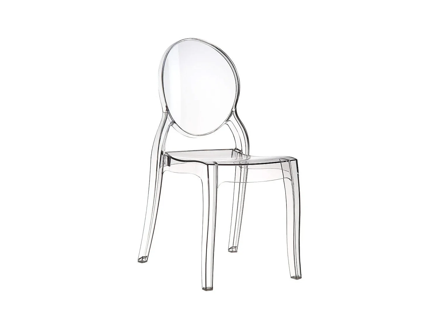 Lot de 4 chaises en polycarbonate transparent - BRERA
