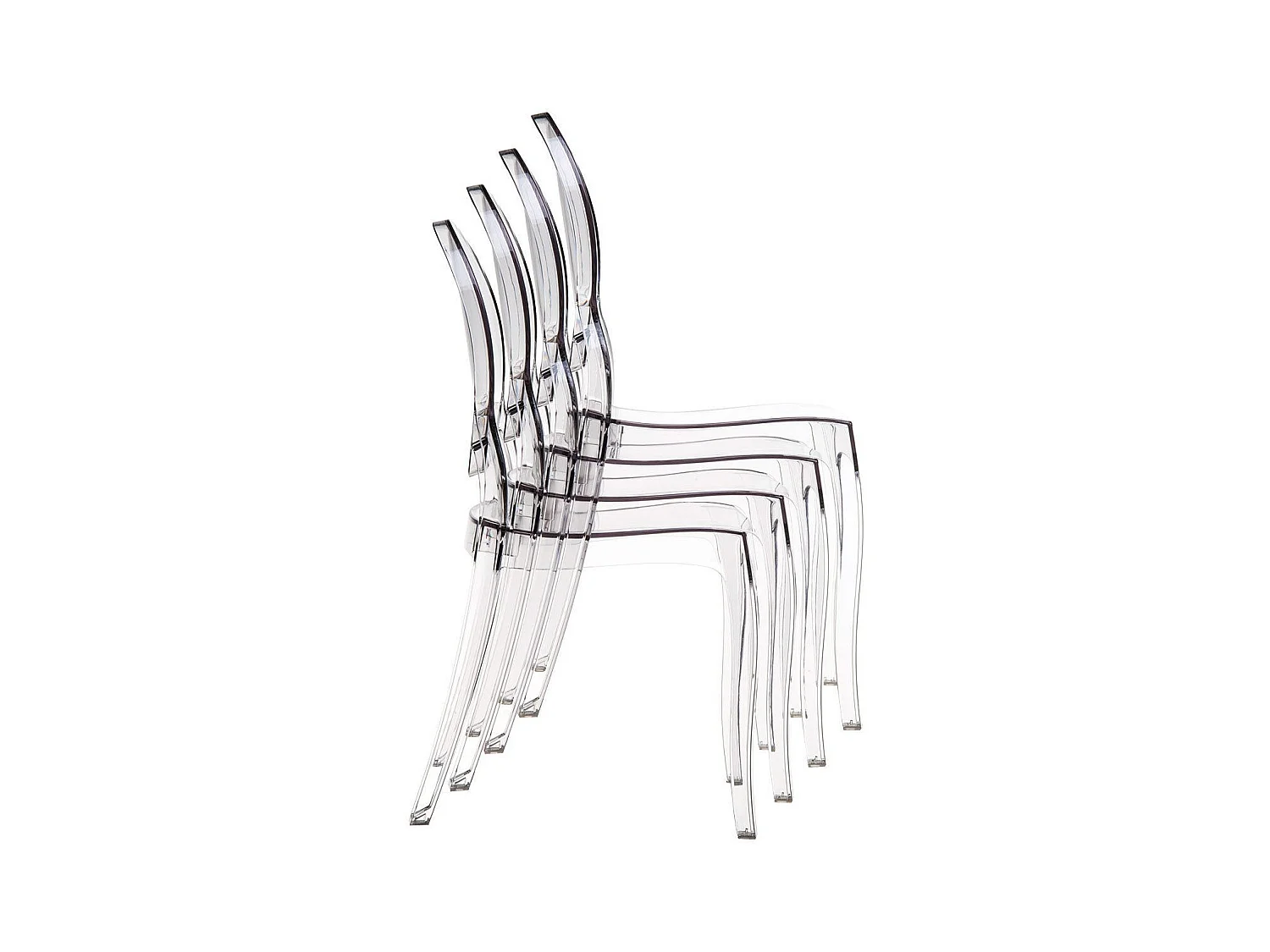 Lot de 4 chaises en polycarbonate transparent - BRERA
