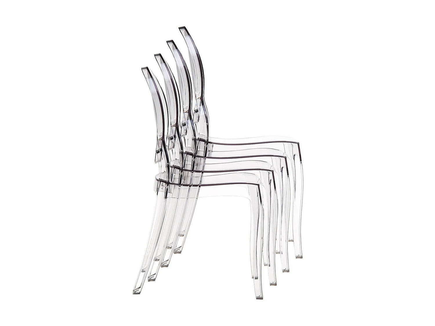 Lot de 4 chaises en polycarbonate transparent - BRERA