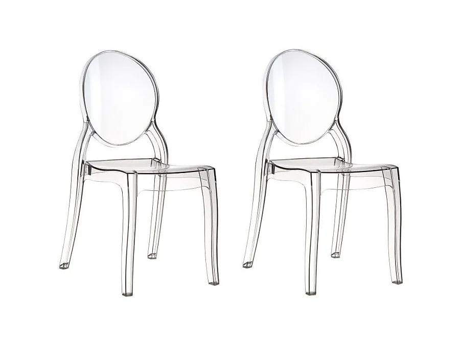 Satz von 2 Stühlen aus transparentem Polycarbonat - BRERA
