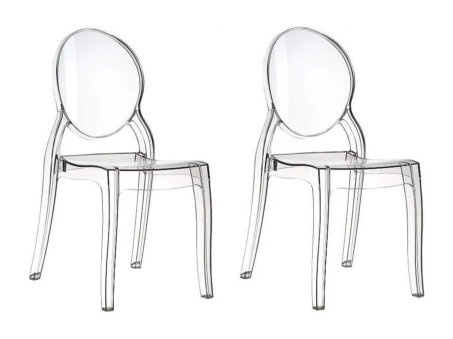 Satz von 2 Stühlen aus transparentem Polycarbonat - BRERA